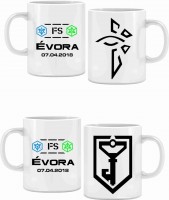 Canecas de porcelana do evento